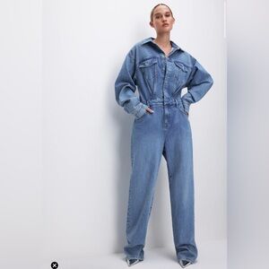 GOOD AMERICAN Oversized Denim Jumpsuit L/XL